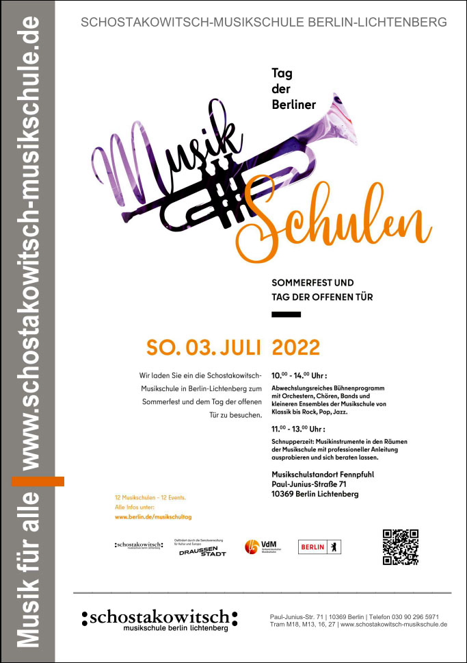 Plakat zum Tag der Berliner Musikschulen 2022